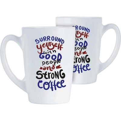Luminarc New Morning Caneca 11X8X8Cm 320Ml Vidro Temperado Branco Decorado
