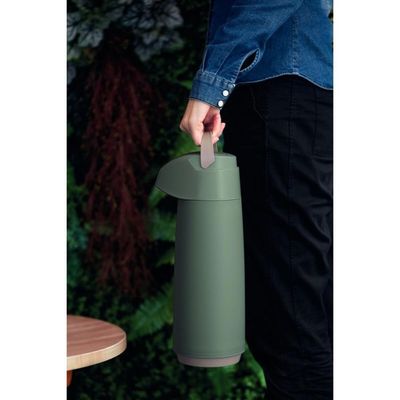 Garrafa Térmica Tramontina Exata Em Plástico Verde Com Ampola De Vidro 1,8 L