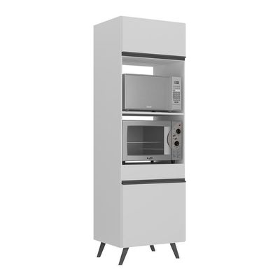Paneleiro 2 Portas Para Forno E Microondas Branco/preto