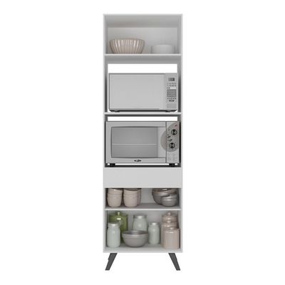 Paneleiro 2 Portas Para Forno E Microondas Branco/preto