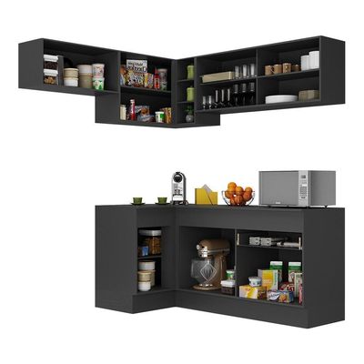 Armário De Cozinha Completa De Canto Mp2094.895 Preto