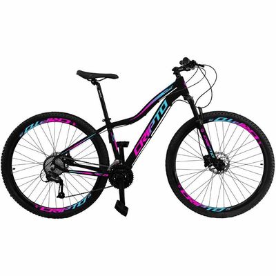 Bicicleta Aro 29 Cripto 24 Marchas Shimano Freio Hidraulico - - 17" Preto-Azul E Rosa