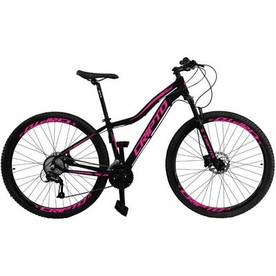 Bicicleta Aro 29 Cripto 24 Marchas Shimano Freio Hidraulico - Preto-rosa - 17" Preto-rosa