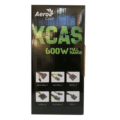 Fonte Gamer Aerocool Kcas 600W 80 Plus Bronze Full Range Pfc