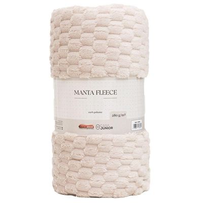 Manta Microfibra Fleece 280g-m² Cs Júnior Areia - Queen