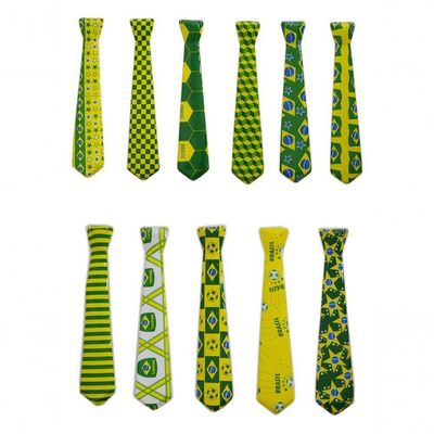 Gravata Brasil Kit 36 Unid Carnaval Copa Do Mundo Jogo
