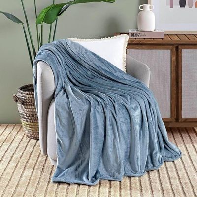 Manta Cobertor Queen Siberia Flannel Microfibra - Azure