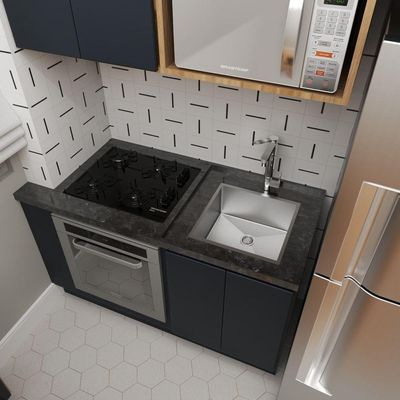 Kit Cuba 40X40 Aço Inox Com Escorredor 42,00 Cm