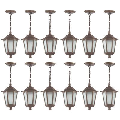 Conjunto 12 Pendentes de Teto Marrom Bivolt Luminárias Coloniais Externa Interna Dital