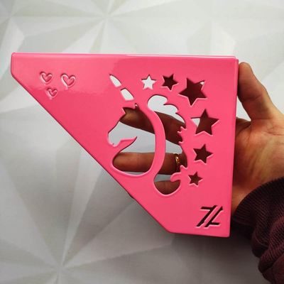 Par Mãos Francesas Ornamentadas Menina Unicórnio Rosa 20cm Aço Decorativa