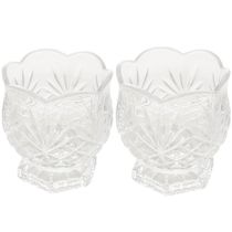 Kit 2 Porta Colher Vidro Cristal 8x8cm Vasinho Dublin Mesa L