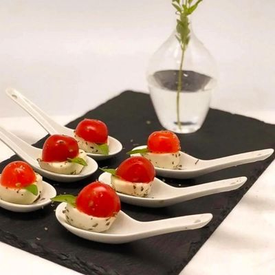 Kit 36 Colheres Finger Food Porcelana 20ml Branca Couvert Lyor Restaurante