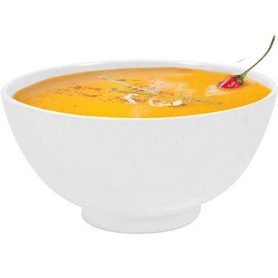 12 Bowls de Melamina Branca 400ml Restaurante 12,5x6cm Serata Açaí Frutas Tigela
