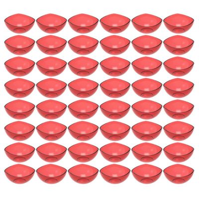 48 Potes de Sobremesa Vermelho Transparente Doces Plástico Hotel Restaurante Buffet Crippa