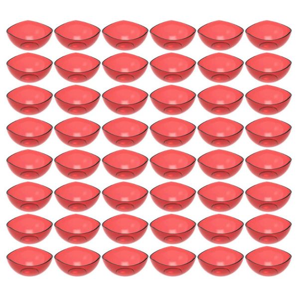 48 Potes de Sobremesa Vermelho Transparente Doces Plástico Hotel Restaurante Buffet Crippa
