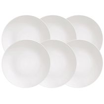 Conjunto 6 Pratos de Porcelana Tramontina Sophia 28cm Rasos Brancos de Mesa