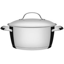 Jogo de Panelas 5 Peças Allegra em Aço Inox com Fundo Triplo e Tampas de Inox Tramontina