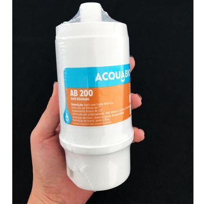 Refil Blindado Acqua AB 200BR/TR POU Rosca 1/2' Filtros tamanho 7' Acquabios Tripla Proteção