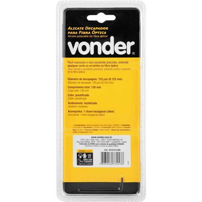 Alicate decapador para fibra óptica VONDER
