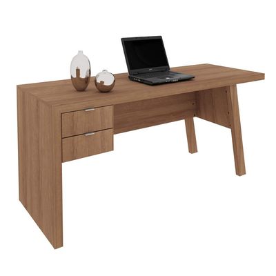 Mesa para Escritório 163cm com 2 gavetas ME4122 Amêndoa Tecnomobili