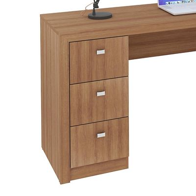 Mesa Reta para Escritório com 3 Gavetas ME4102 Amêndoa Tecnomobili