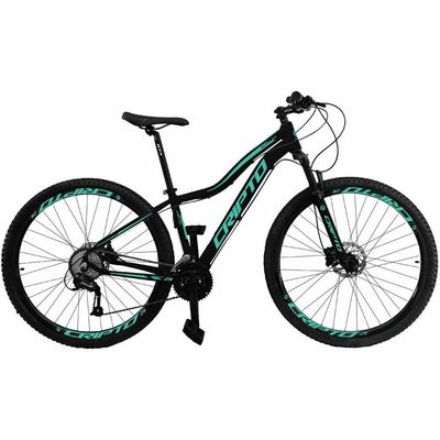 Bicicleta Aro 29 Cripto 24 Marchas Shimano Freio Hidraulico - Preto-verde - 17" Preto-verde