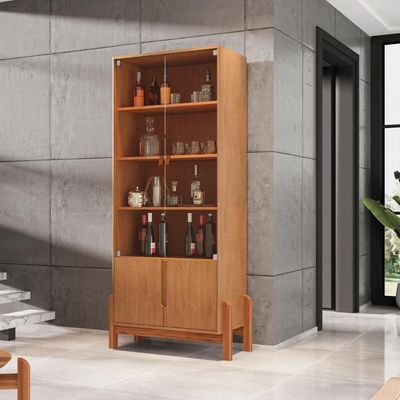 Cristaleira Para Sala Com 2 Portas De Vidro Jinan Cedro