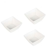 Conjunto Com 03 Petisqueiras De Porcelana Quadrada Pcln-073 - Haüskraft