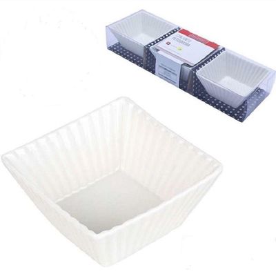 Conjunto Com 03 Petisqueiras De Porcelana Quadrada Pcln-073 - Haüskraft