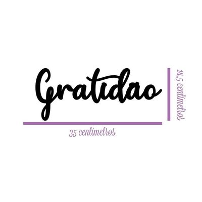 Arte Gratidão 36cmx16cm - Cria Arte Laser Vermelho