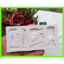 Molde De Silicone Ferramentas Escada Martelo Furadeira