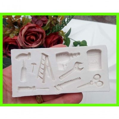 Molde De Silicone Ferramentas Escada Martelo Furadeira