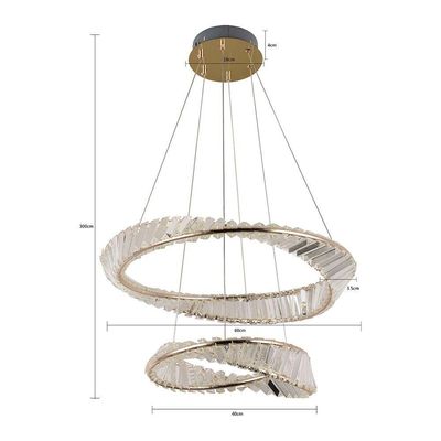 Lustre Pendente Nordecor Lezie 2737 Ouro Brilho Led Bivolt
