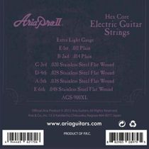 Encordoamento Para Guitarra Flat Wound .011 Ags900xl Aria Pro Ii.