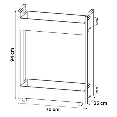 Carrinho Auxiliar Para Salão De Beleza Lara 70cm Em Aço Com Rodízios Preto - Desk Design