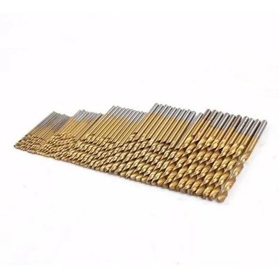 50 Brocas De Titânio P/ Madeira Alumínio Plastico 1mm à 3mm