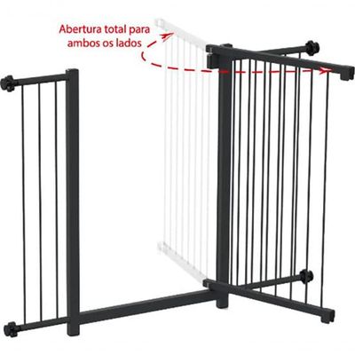 Grade Portão Divisor Ambiente Multigrade 70 A 100 Cm Preto