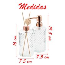Jogo Dispenser E Recipiente De Aromas Em Vidro Espiral Bronze