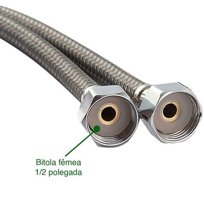 Par De Mangueiras Flexíveis Lorben Para Torneira Misturador 80 Cm Comprimento
