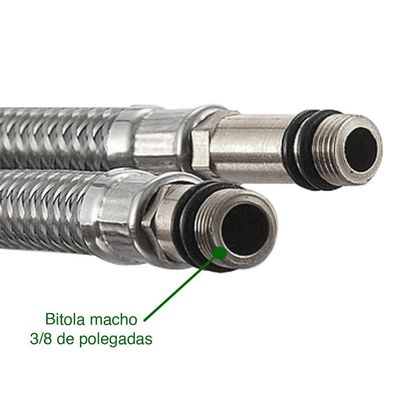 Par De Mangueiras Flexíveis Lorben Para Torneira Misturador 80 Cm Comprimento