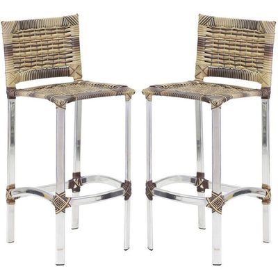 2 Banquetas Madri Em Alumínio Edícula, Cozinha, Balcão Trama Cappuccino