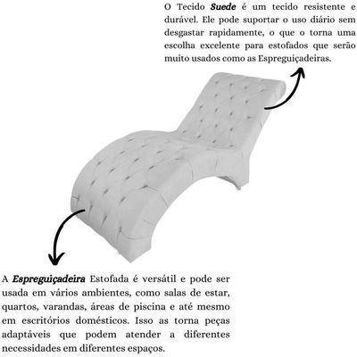 Recamier Divã Espreguiçadeira Para Sala Cliníca Leila Suede branco
