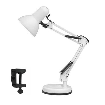 Luminaria Mesa Articulada Regulavel Base Metal Branca