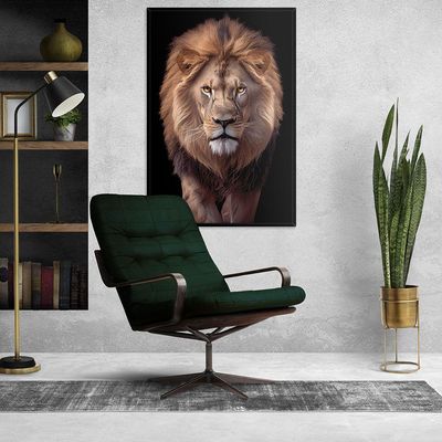 Quadro Decorativo Leão Judá Moldura Cx Alta 100x66 Titulo Moldura Preta