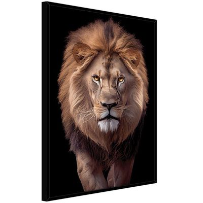 Quadro Decorativo Leão Judá Moldura Cx Alta 100x66 Titulo Moldura Preta