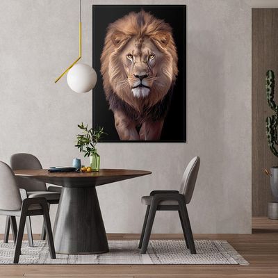 Quadro Decorativo Leão Judá Moldura Cx Alta 100x66 Titulo Moldura Preta