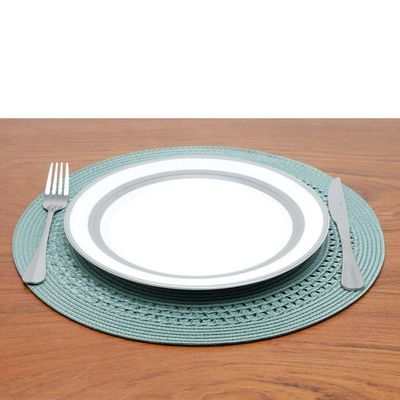 Kit 6 Lugar Americano Sousplat Poliester Verde Royal 38cm