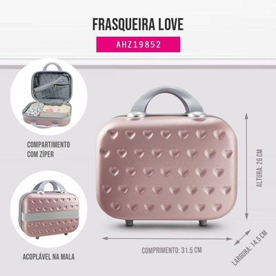 Frasqueira Love Coração Rose Gold Jacki Design