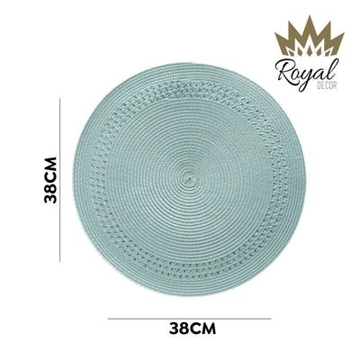 Kit 6 Lugar Americano Sousplat Poliester Verde Royal 38cm