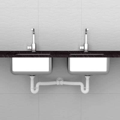 Sifão Duplo Sanfonado Extensível Censi 72cm Branco